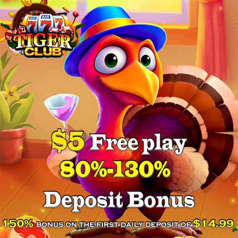 Tiger Club 777 deposit bonus and $5 free play
